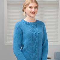 N1604 Sweater with Large Cable Front